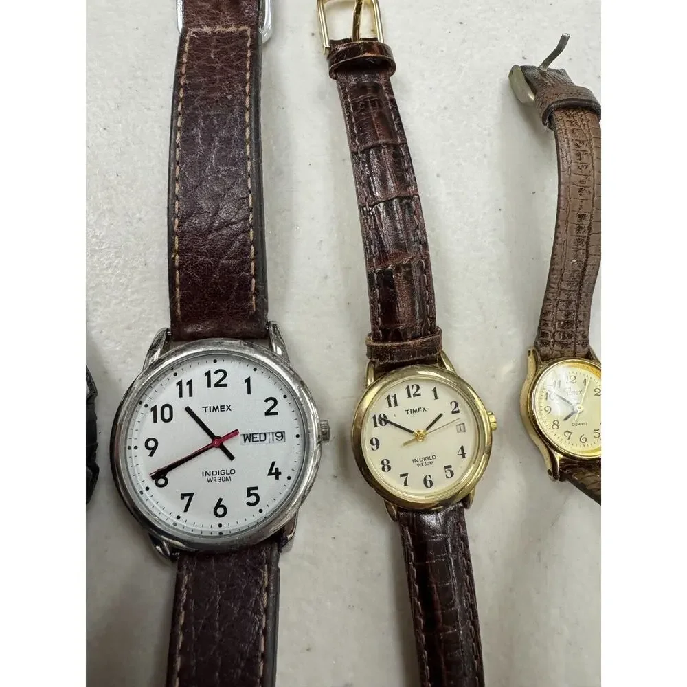 Lot of 10 Vintage Timex Watch Mixed Style For Men's & Women's For Parts/Repair